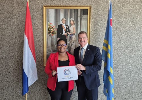 Jurima Bryson with Prime Minister Mike Eman - 17 apr 2025