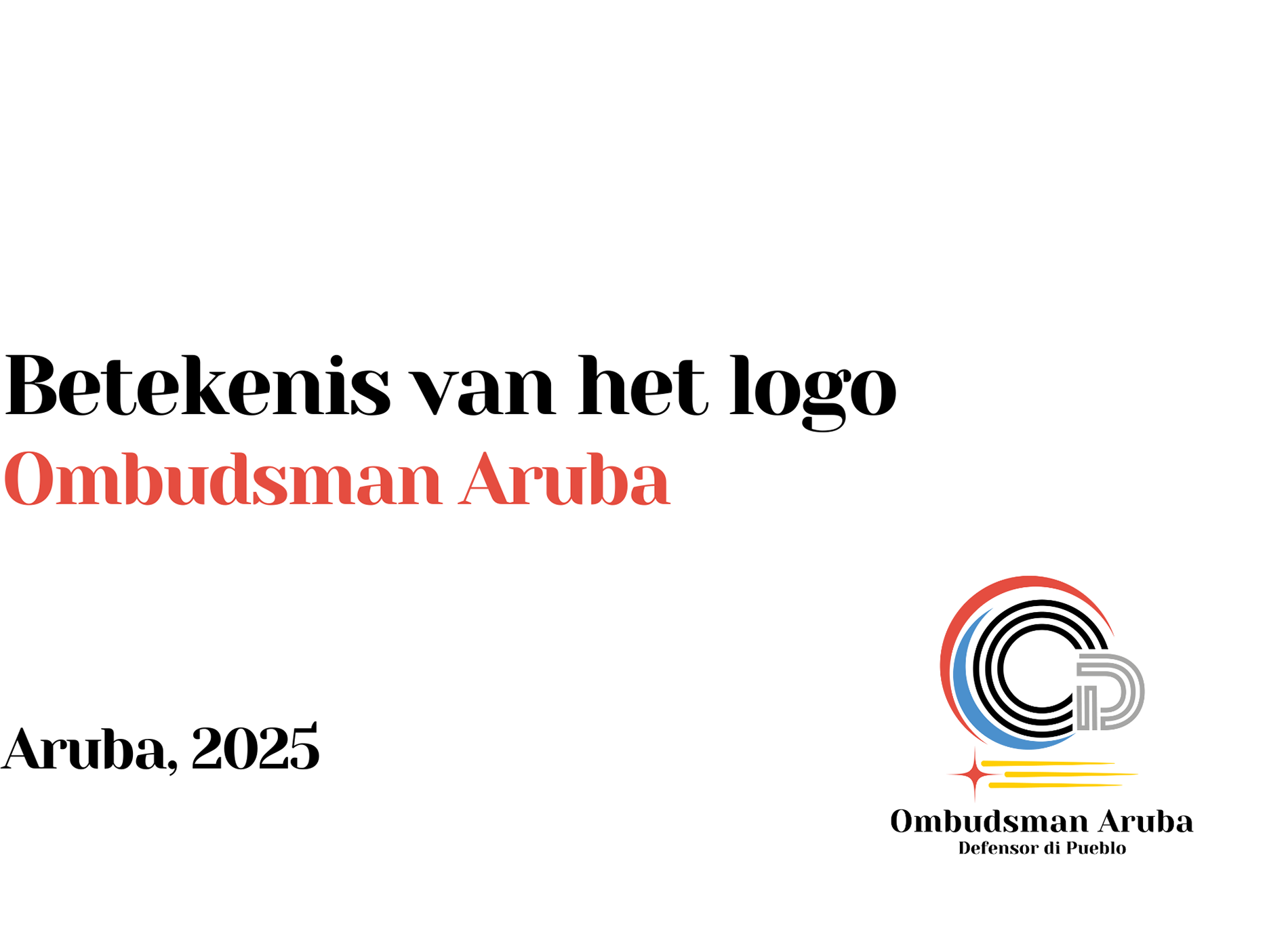 Voorblad - Betekenis van het logo - Ombudsman Aruba
