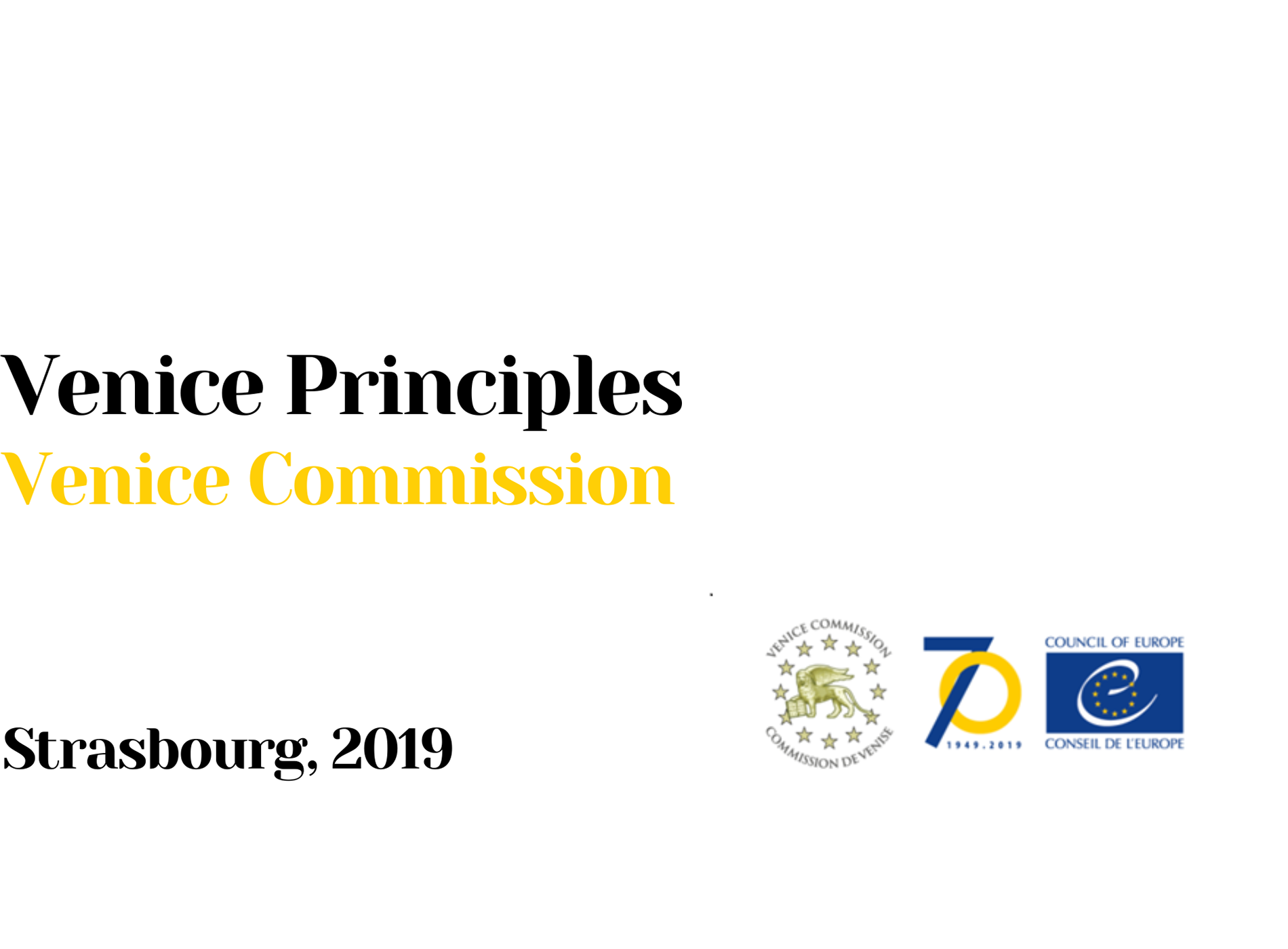 Voorblad - Venice Principles | Venice Commission - Strassbourg 2019