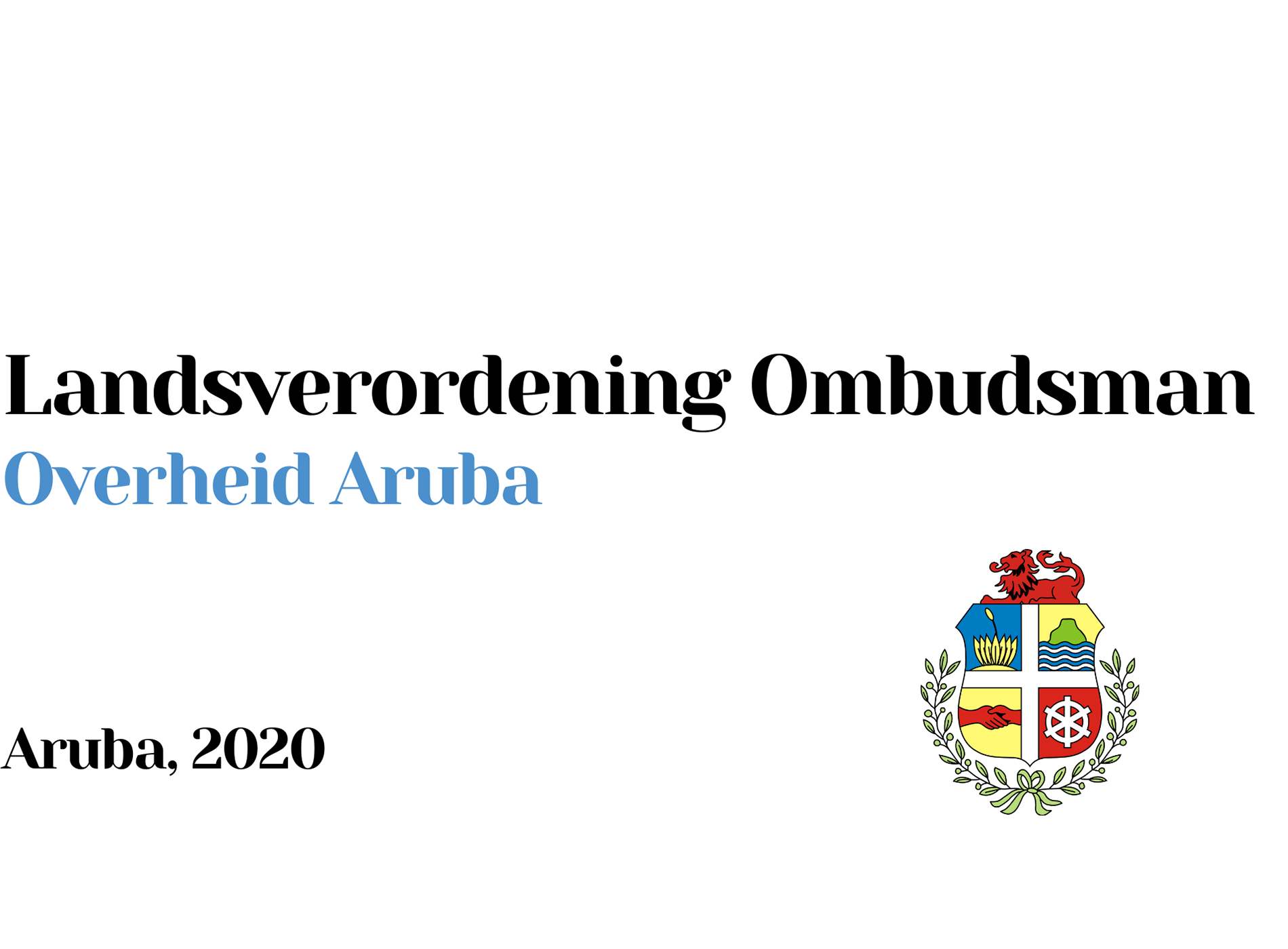 Voorblad Landsverordening Ombudsman Overheid Aruba